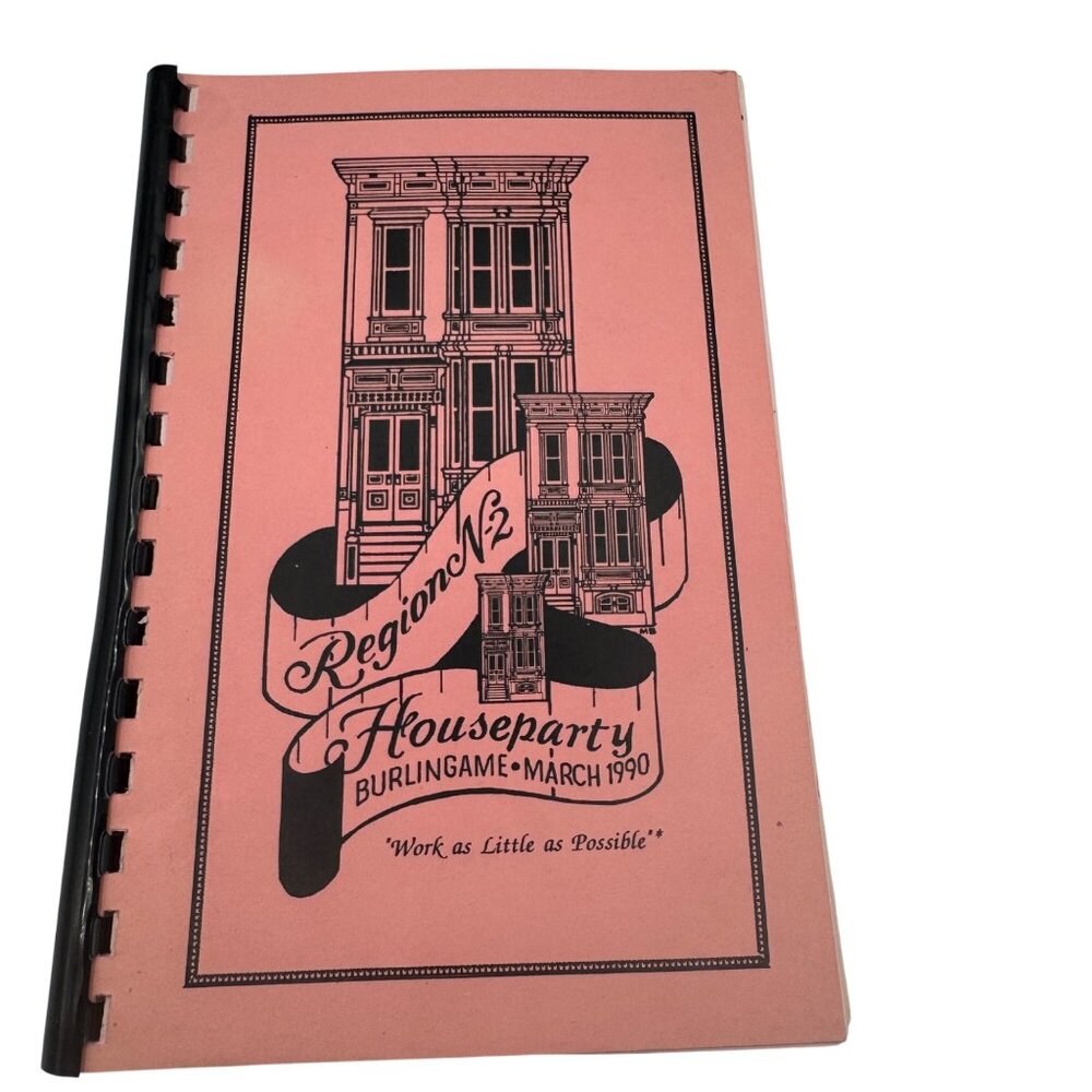 Region N 2 Houseparty Program March 1990 Burlingame Rare Historical Book